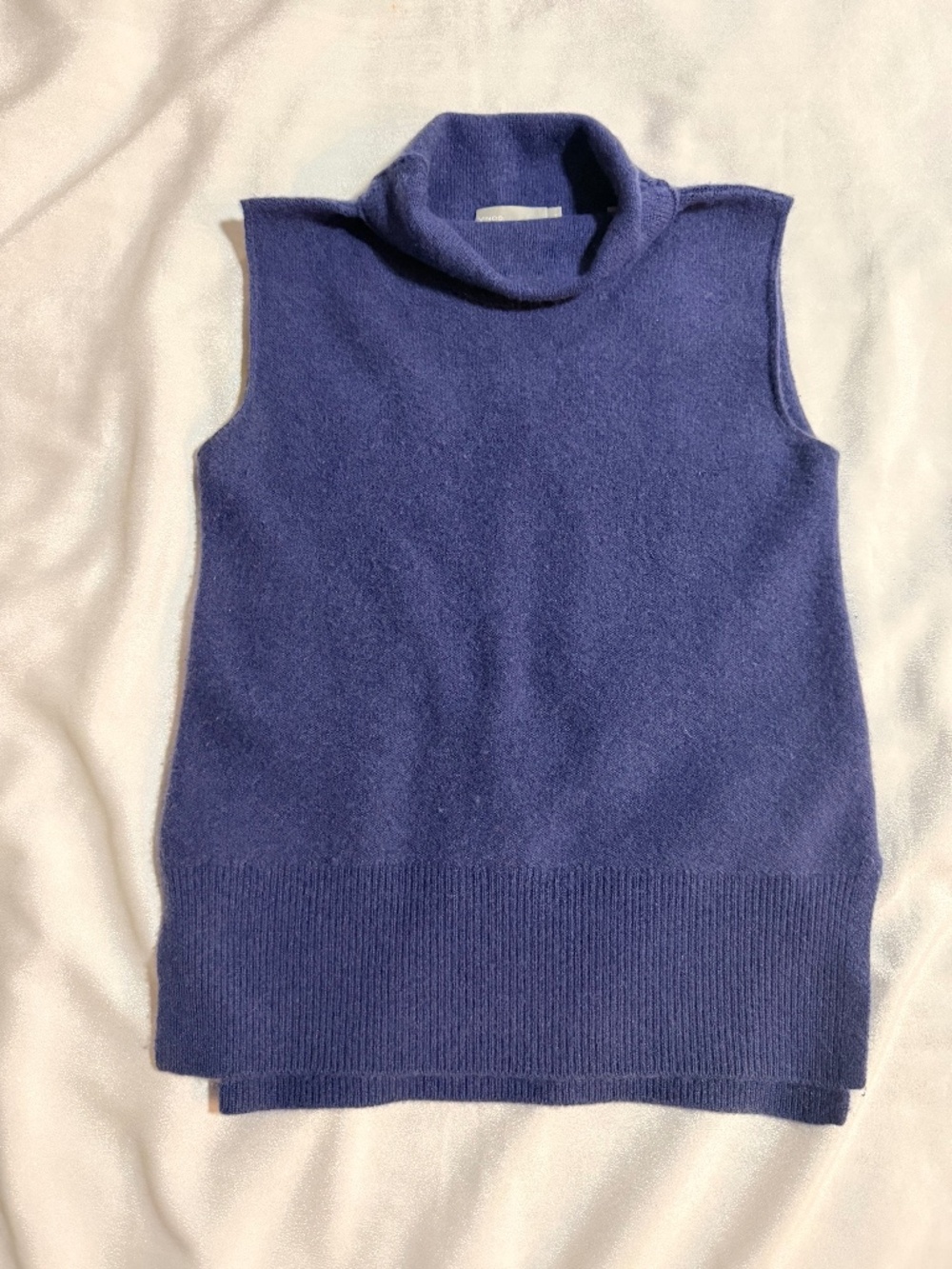 Vince 100% Cashmere Sleeveless Turtleneck Sweater Vest Blue XS